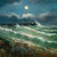 Pier and Rough Sea Bournemouth in 1903 Art Print (7 Sizes) - Archival Paper