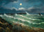 Pier and Rough Sea Bournemouth in 1903 Art Print (7 Sizes) - Archival Paper