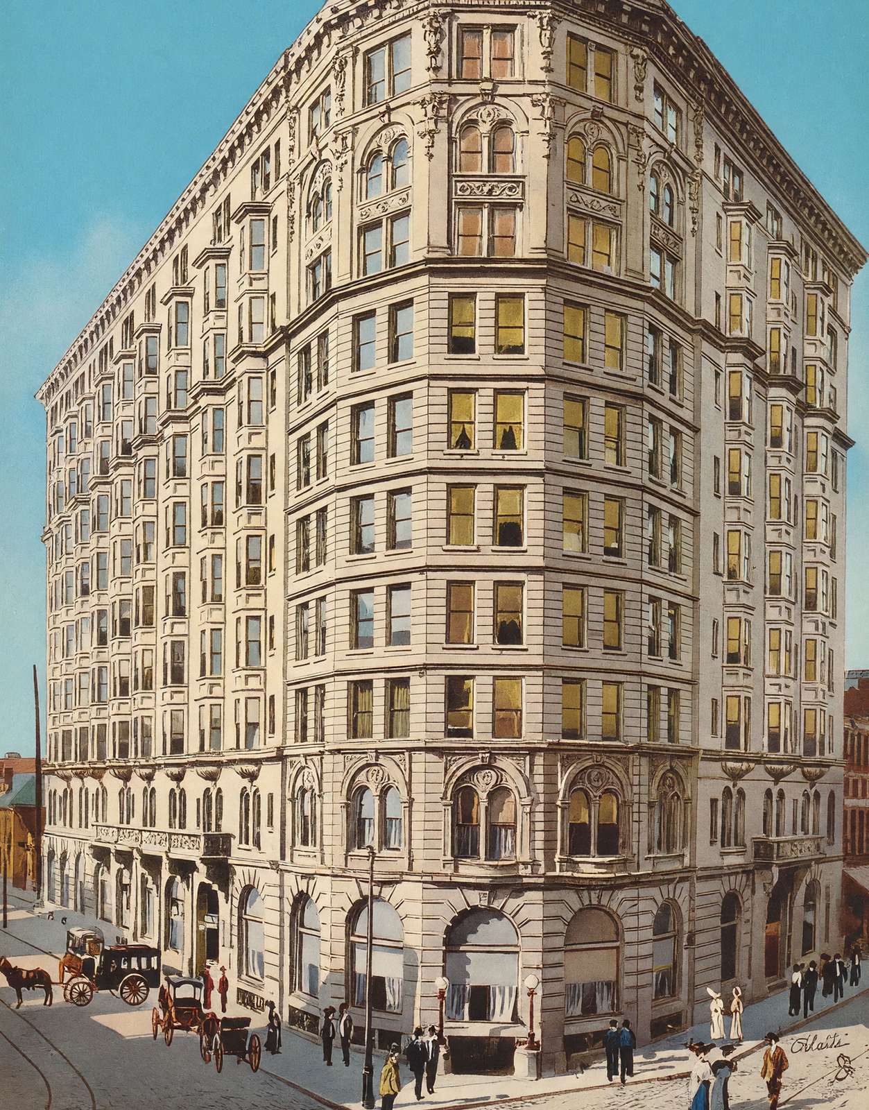 Piedmont Hotel Atlanta in 1905 Vintage Print (7 Sizes) - Enhanced