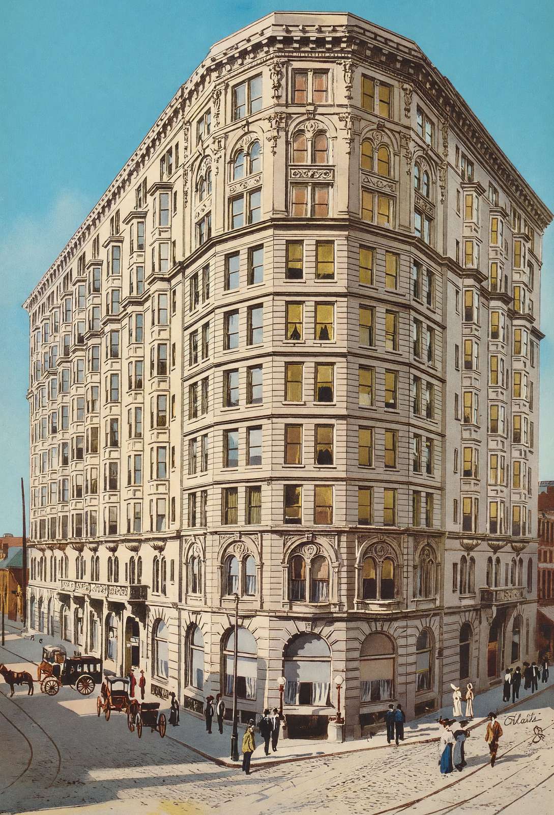 Piedmont Hotel Atlanta in 1905 Vintage Print (7 Sizes) - Enhanced