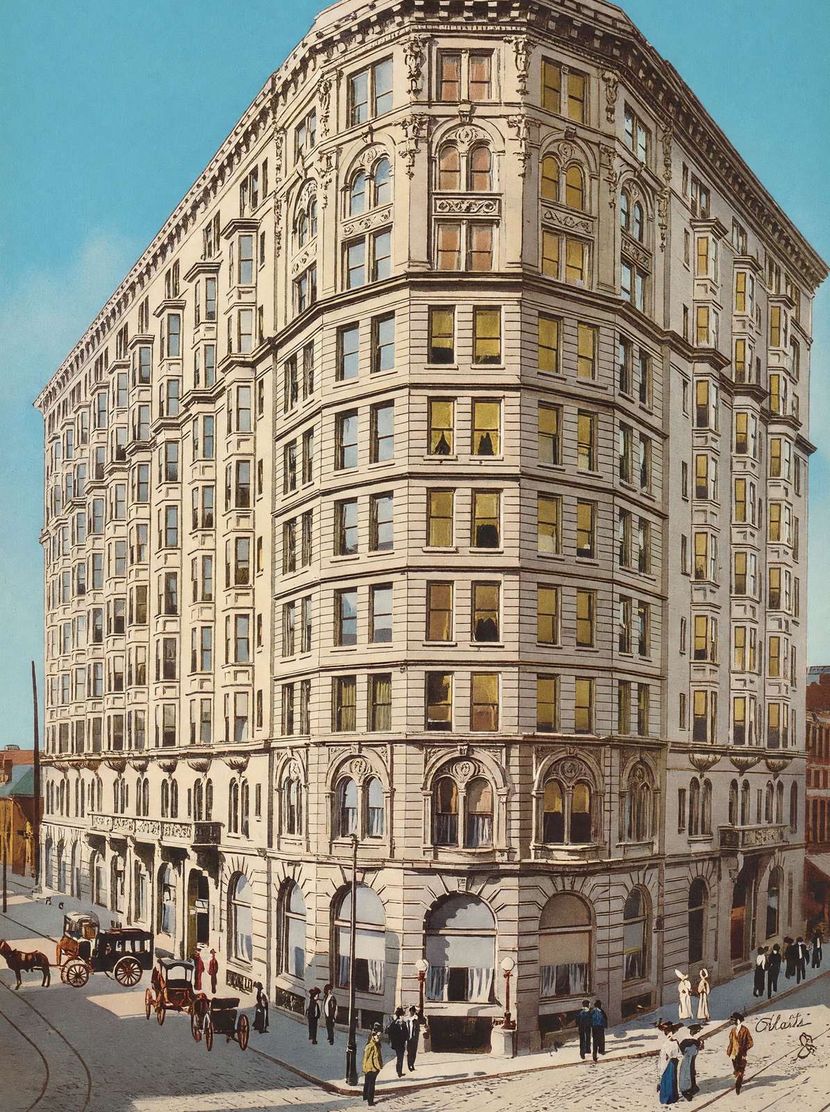 Piedmont Hotel Atlanta in 1905 Vintage Print (7 Sizes) - Enhanced