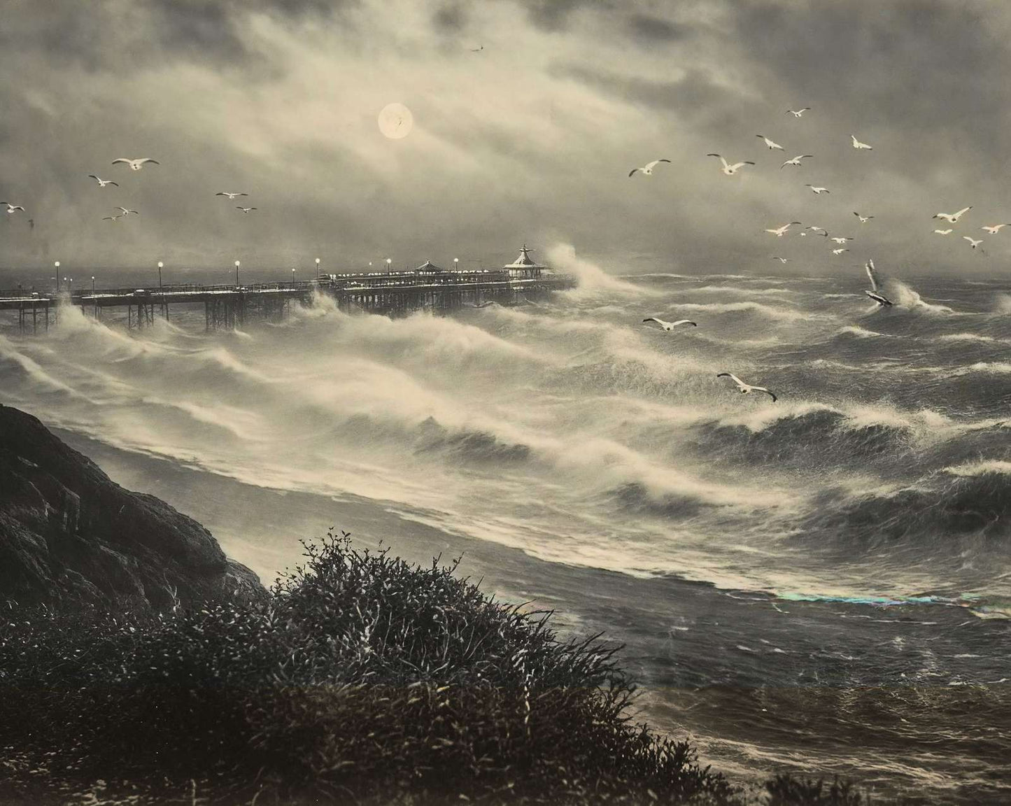 Pier and Rough Sea
