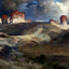 Pine Buttes, Wyoming Art Print Painting by Thomas Moran (6 Sizes) - Restored