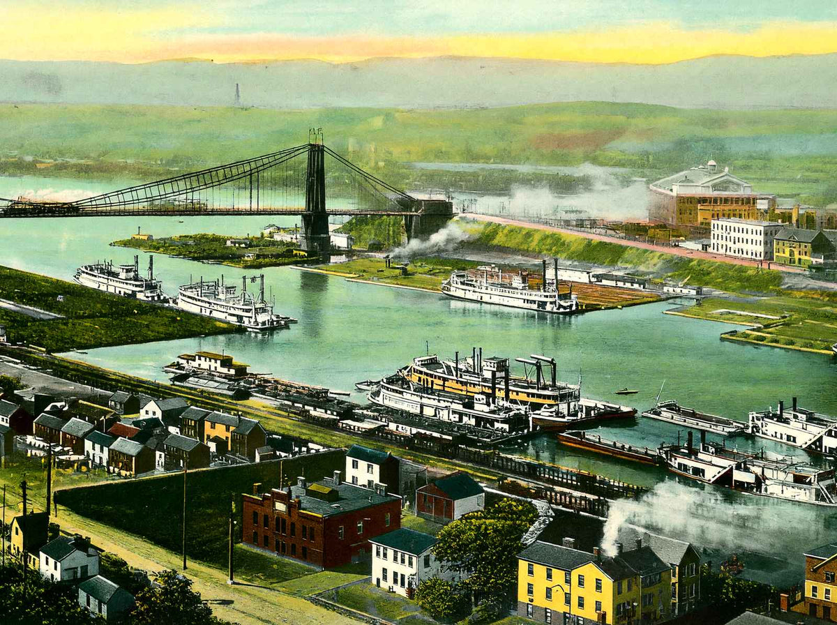 The Point from Mt. Washington Pittsburgh in 1906 Vintage Print (7 Sizes)