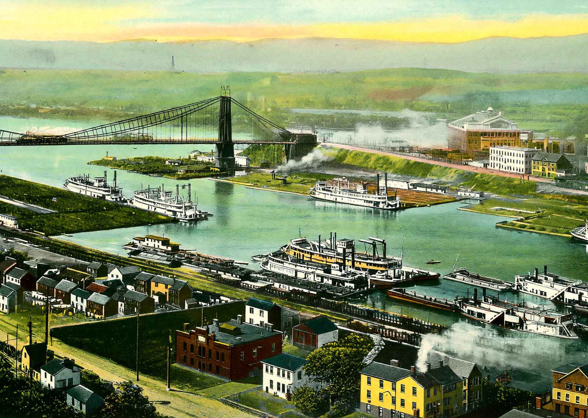 The Point from Mt. Washington Pittsburgh in 1906 Vintage Print (7 Sizes)