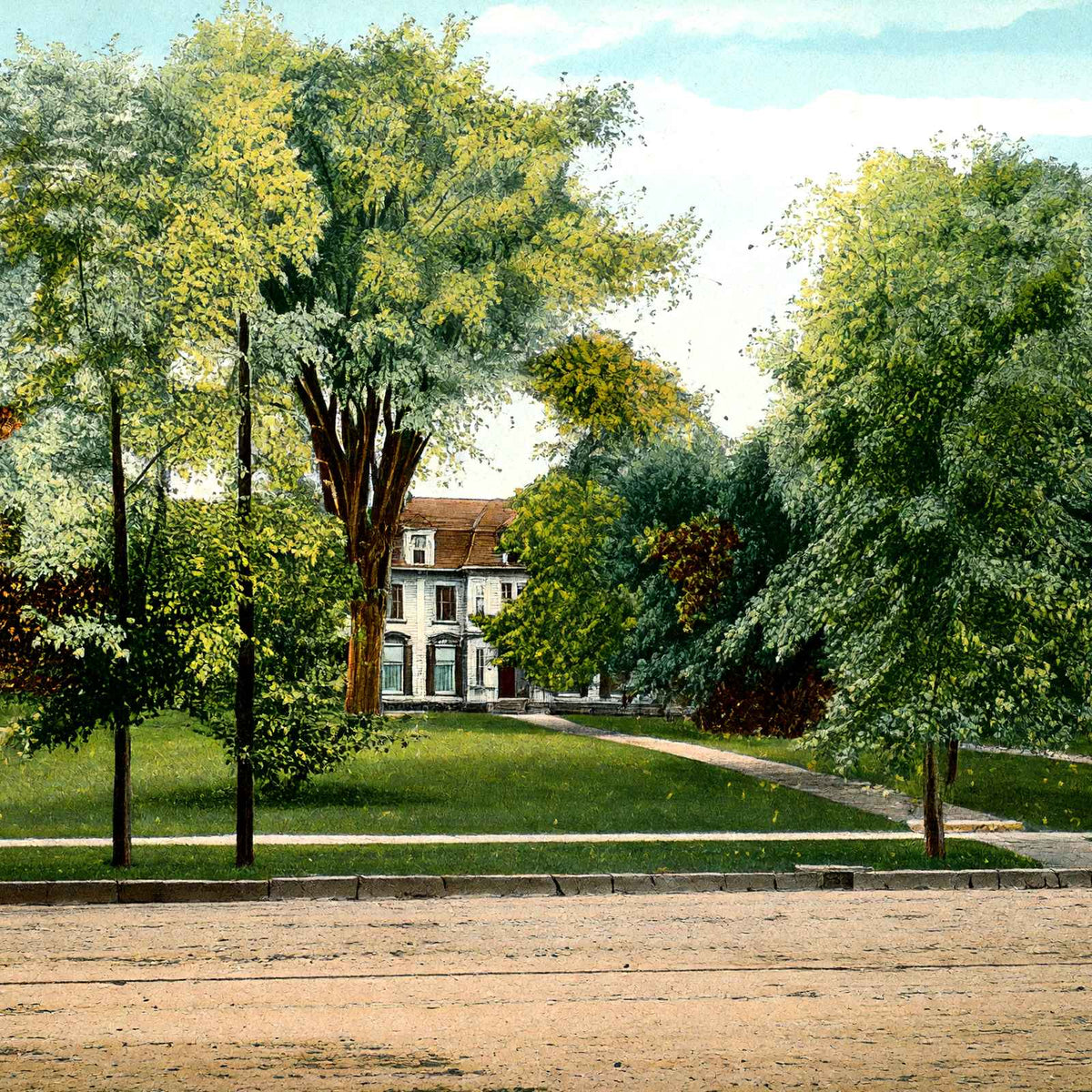 Longfellow House, Pittsfield, Massachusetts in 1906 Vintage Print (7 Sizes)