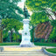Soldier's Monument and Park, Pittsfield, MA in 1906 Painting Print (7 Sizes)