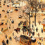Place Du Theatre Francais 1898 Painting by Camille Pissarro Art Print (6 Sizes)