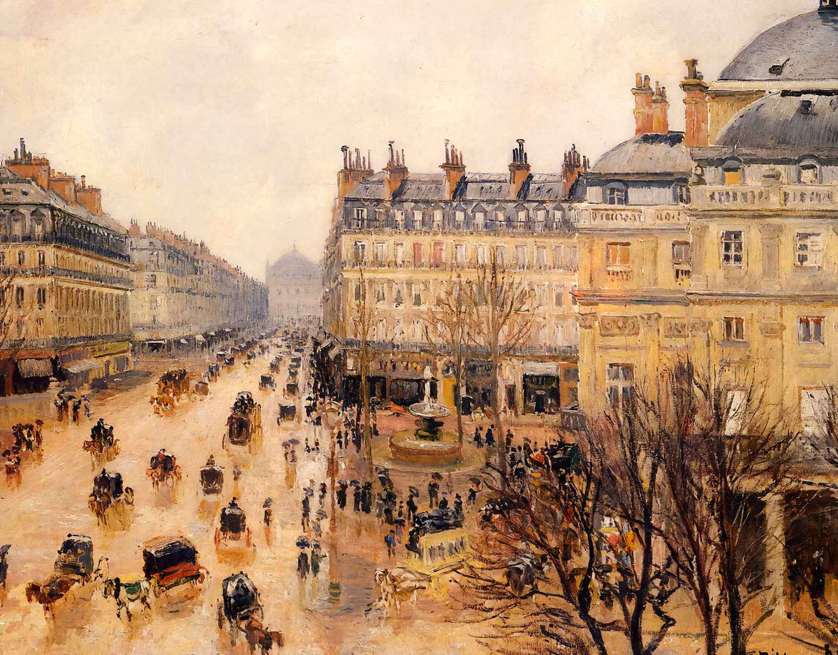 Place Du Theatre Francais Rain Effect 1898 by Pissarro Art Print (6 Sizes)