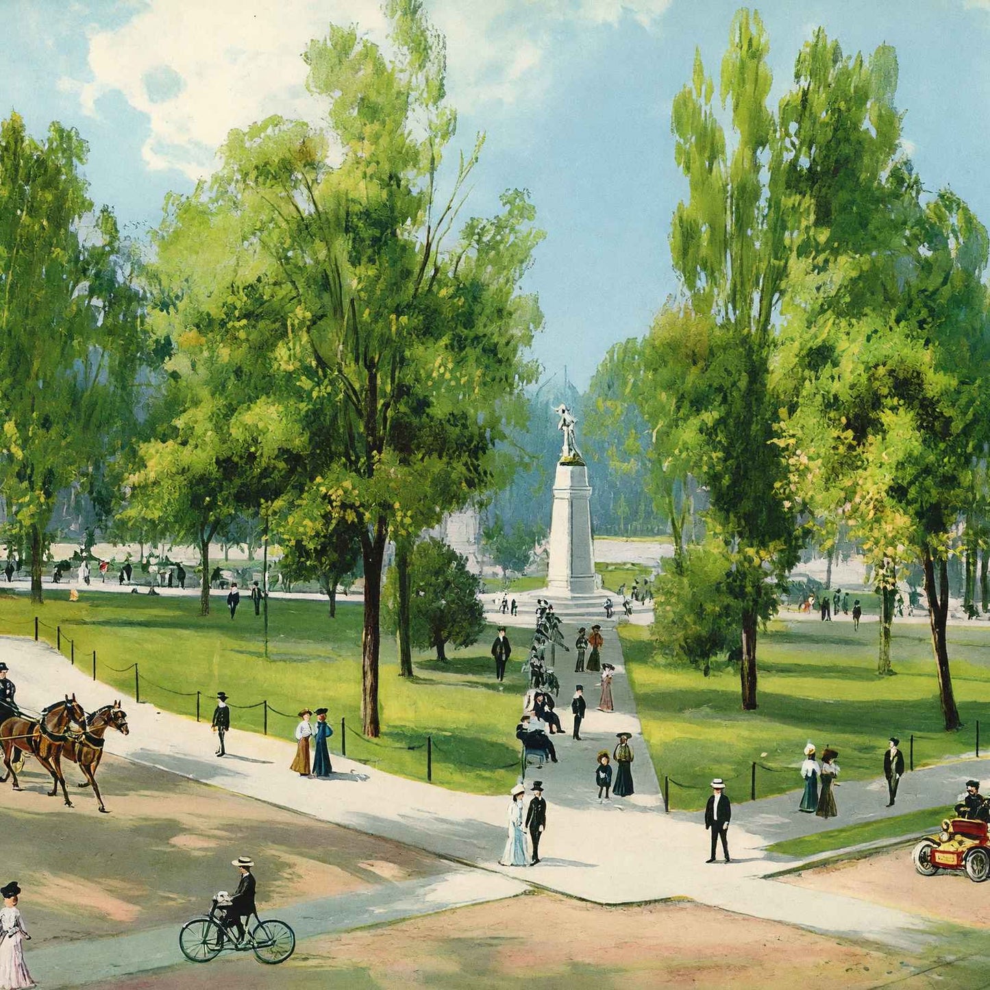 The Plaza Portland in 1908 Vintage Print (7 Sizes) - Premium Quality