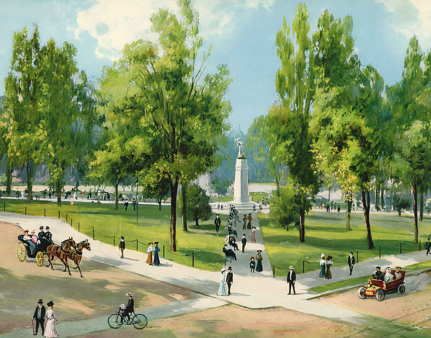 The Plaza Portland in 1908 Vintage Print (7 Sizes) - Premium Quality