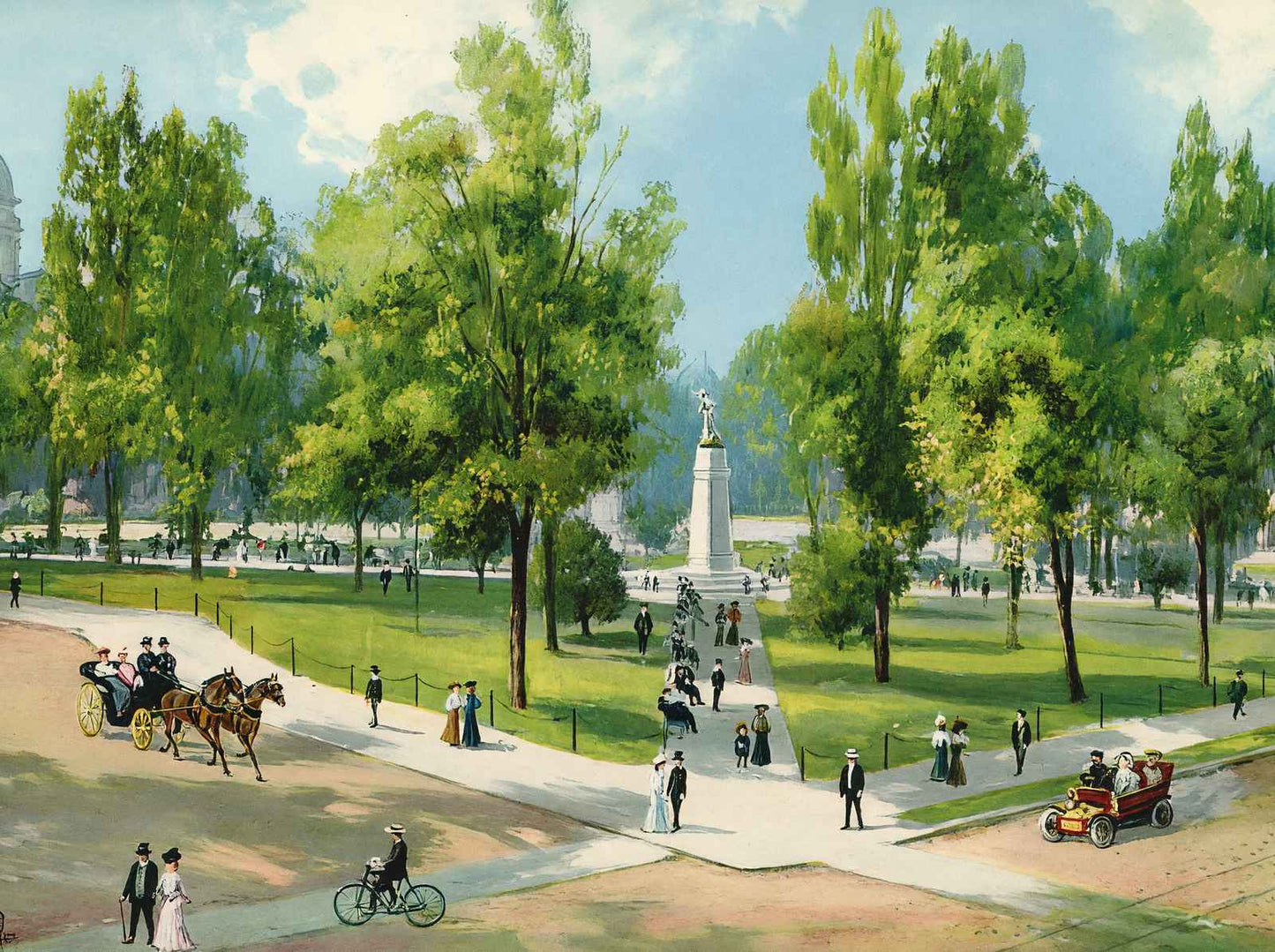 The Plaza Portland in 1908 Vintage Print (7 Sizes) - Premium Quality