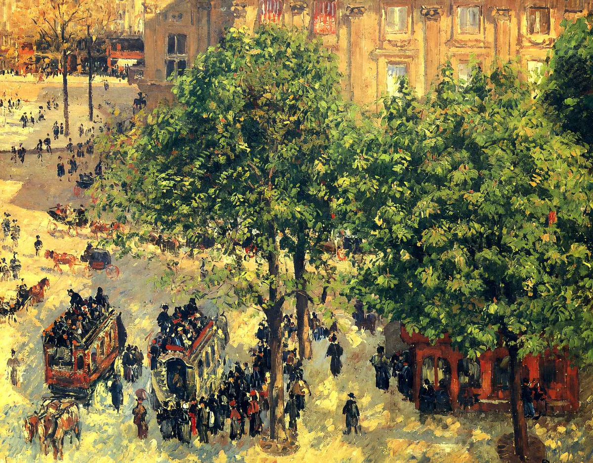 Place Du Theatre-Francais, Spring 1898 by Camille Pissarro Art Print (6 Sizes)