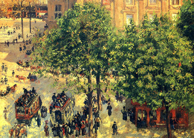 Place Du Theatre-Francais, Spring 1898 by Camille Pissarro Art Print (6 Sizes)