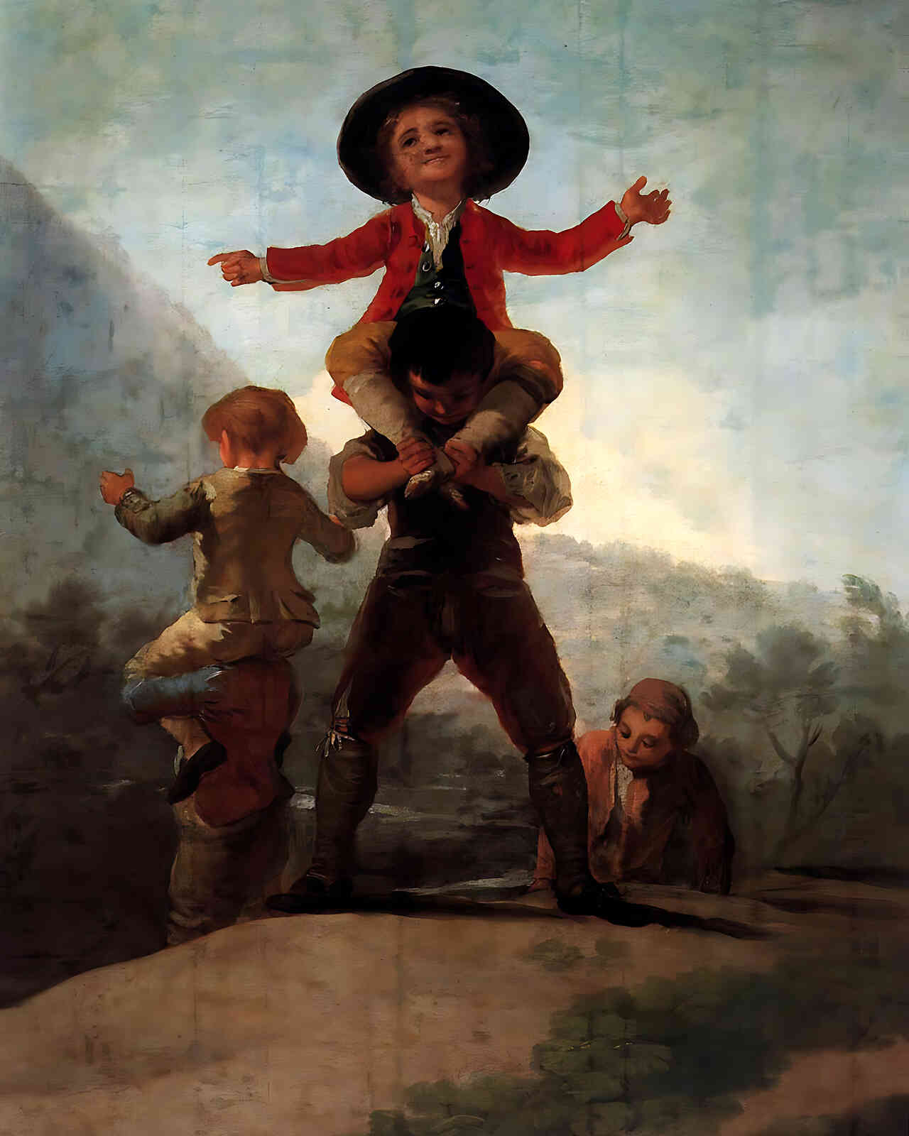 Playing at Giants Painting by Francisco Goya 8x10" Art Print (Premium Print)