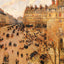 Place Du Thretre Francais Sun Effect 1898 by Pissarro Art Print (6 Sizes)