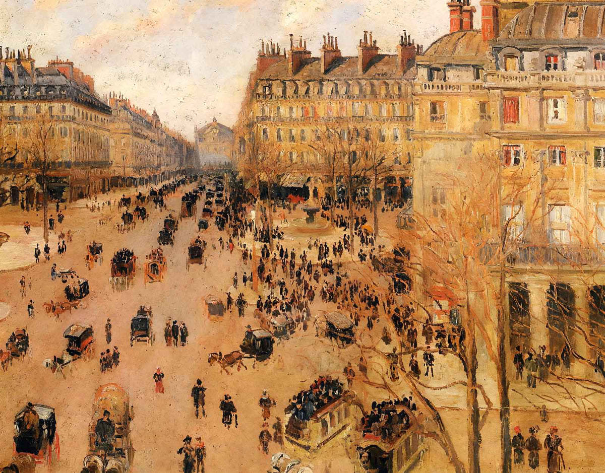 Place Du Thretre Francais Sun Effect 1898 by Pissarro Art Print (6 Sizes)