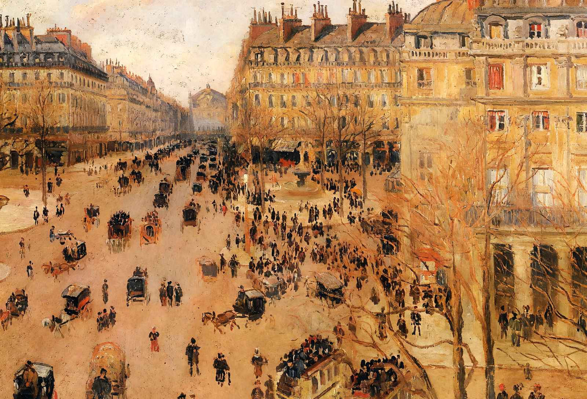 Place Du Thretre Francais Sun Effect 1898 by Pissarro Art Print (6 Sizes)