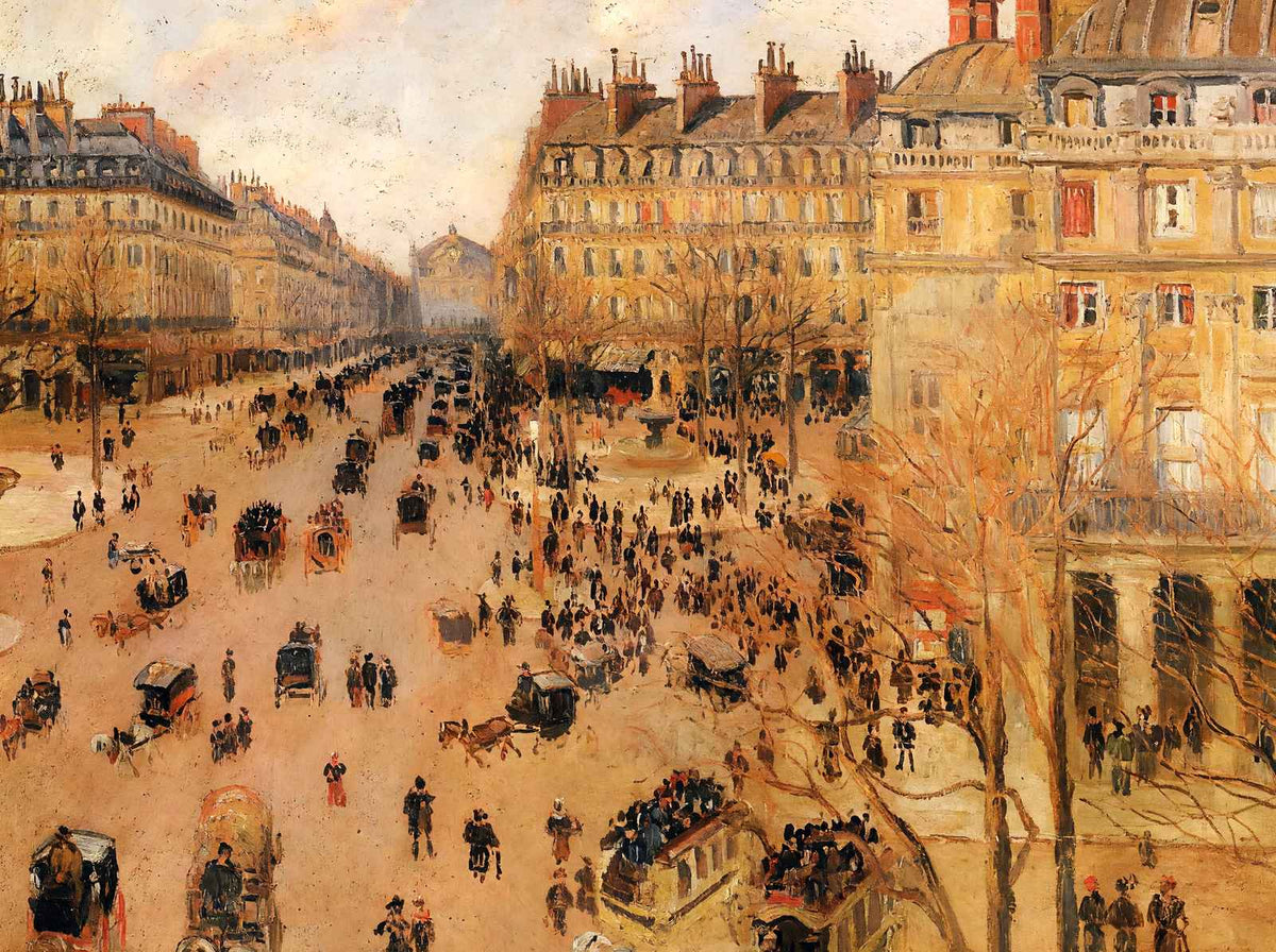 Place Du Thretre Francais Sun Effect 1898 by Pissarro Art Print (6 Sizes)