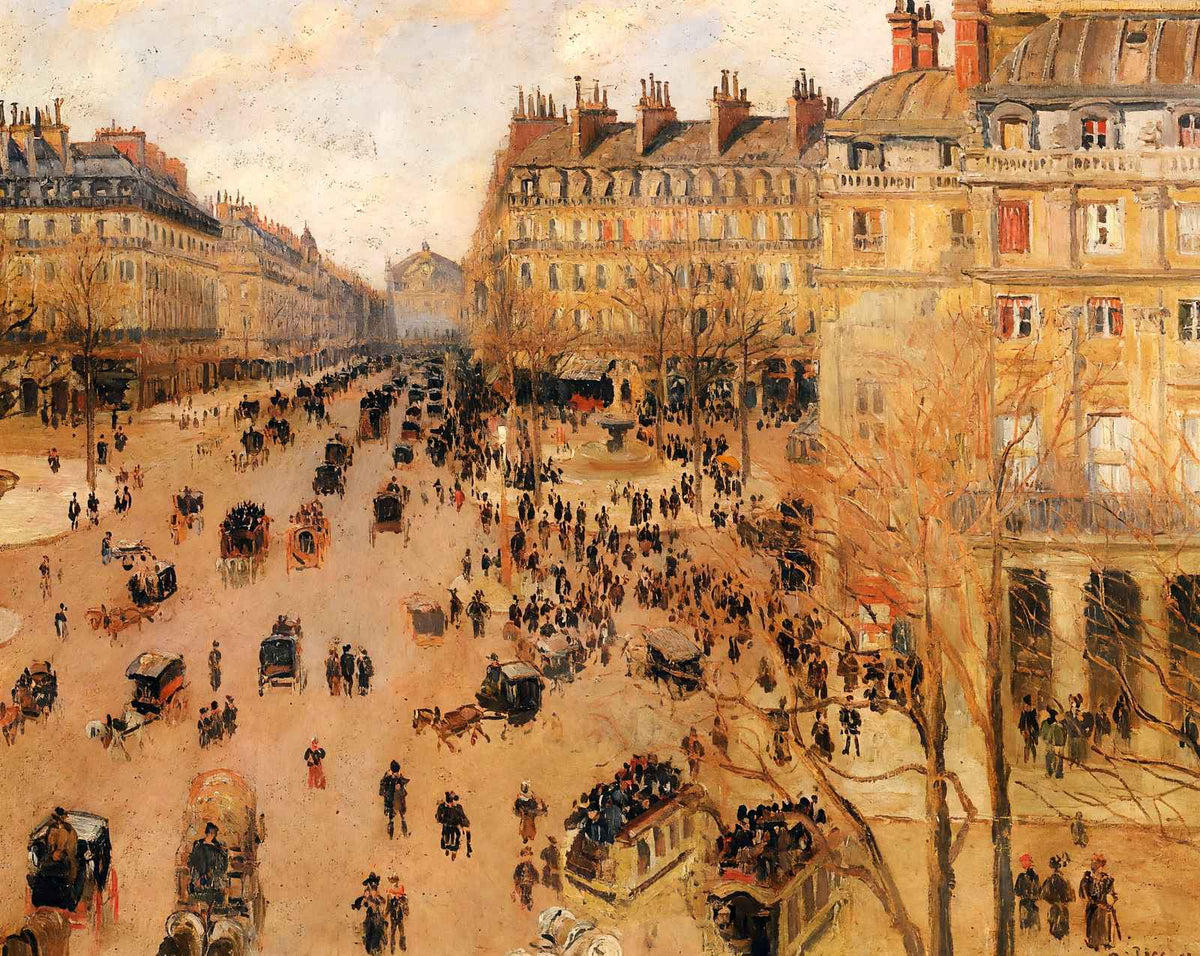 Place Du Thretre Francais Sun Effect art print by Camille Pissarro (1898)