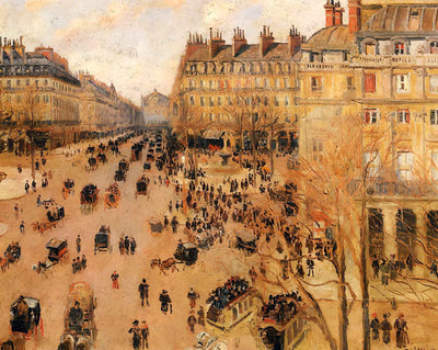 Place Du Thretre Francais Sun Effect art print by Camille Pissarro (1898)