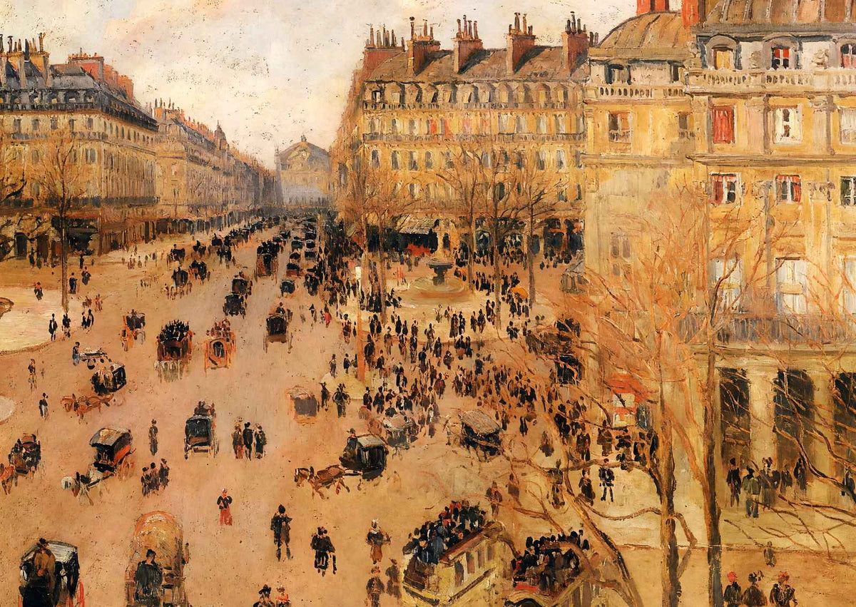 Place Du Thretre Francais Sun Effect 1898 by Pissarro Art Print (6 Sizes)