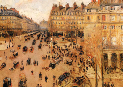 Place Du Thretre Francais Sun Effect 1898 by Pissarro Art Print (6 Sizes)