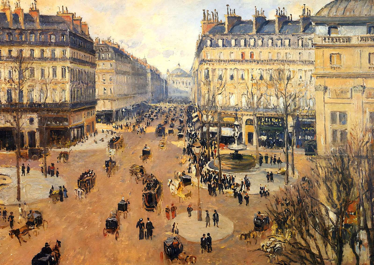 Place Du Theatre Francais, Afternoon Sun in Winter 1898 Art Print (6 Sizes)