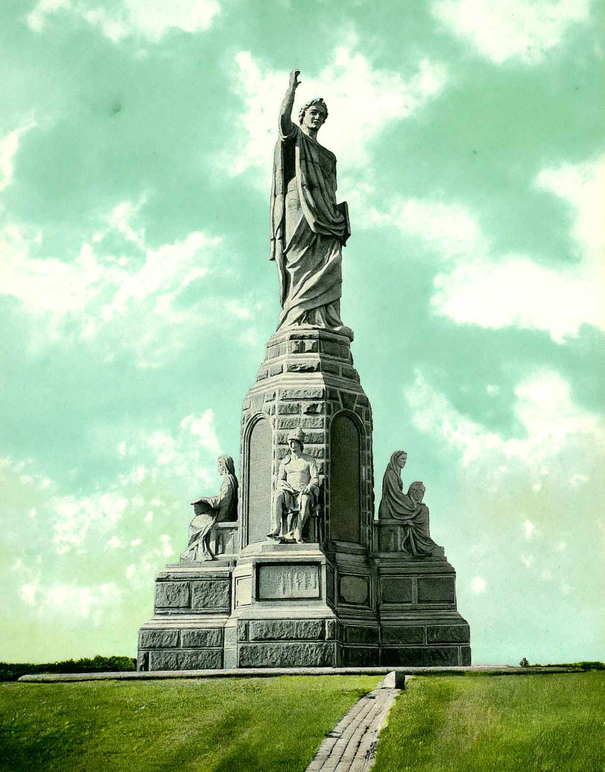National Monument to the Forefathers, Plymouth, MA in 1909 Vintage Print