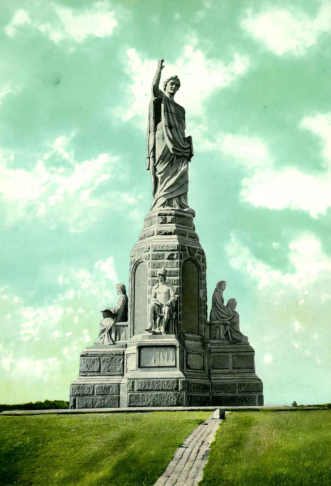 National Monument to the Forefathers, Plymouth, MA in 1909 Vintage Print