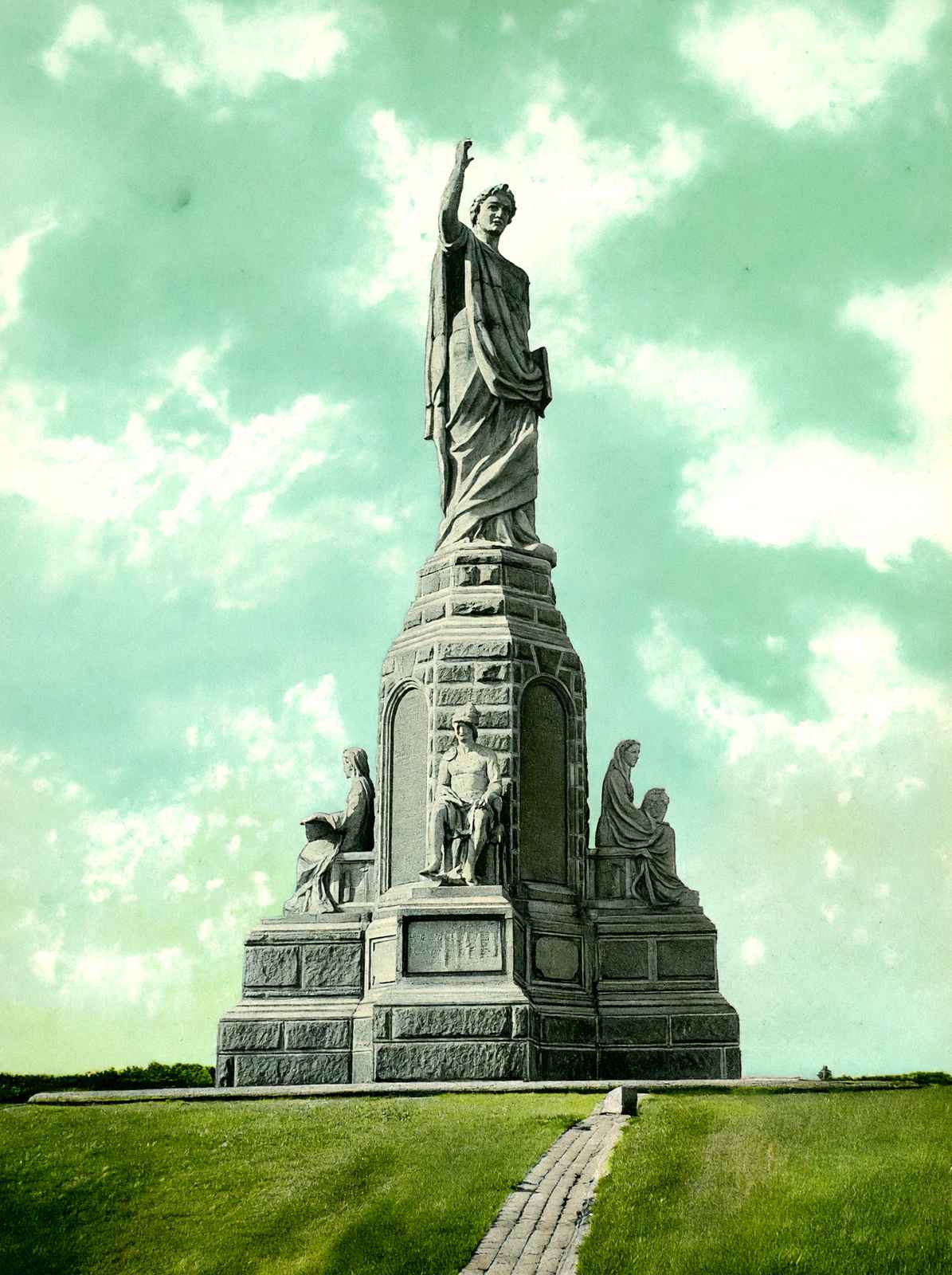 National Monument to the Forefathers, Plymouth, MA in 1909 Vintage Print