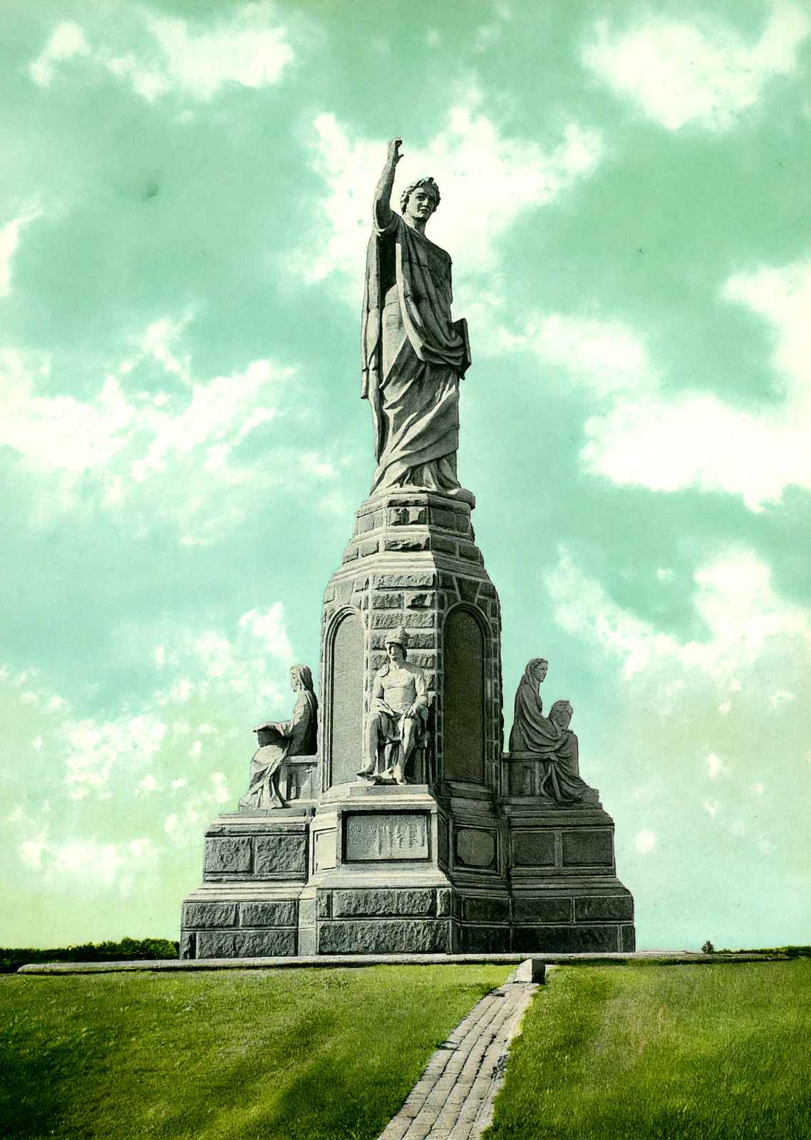 National Monument to the Forefathers, Plymouth, MA in 1909 Vintage Print