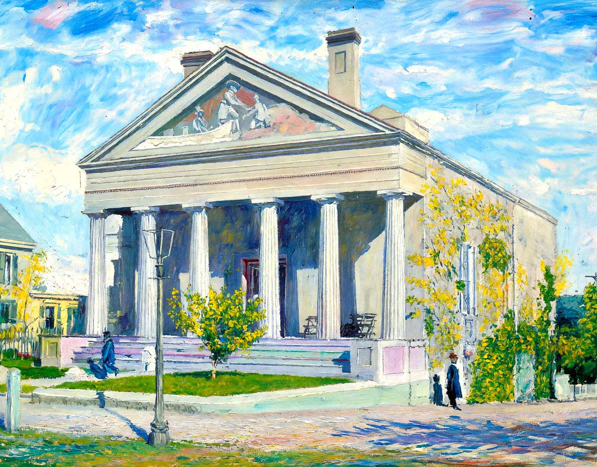 Pilgrim Hall, Plymouth, Massachusetts in 1909 Art Print (7 Sizes) - High Quality