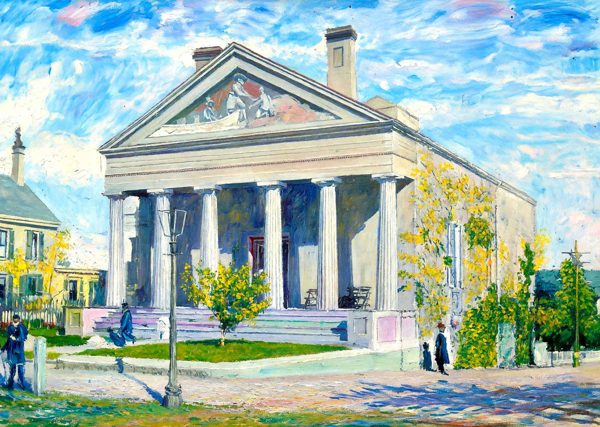 Pilgrim Hall, Plymouth, Massachusetts in 1909 Art Print (7 Sizes) - High Quality