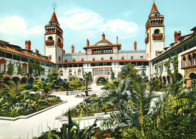 Ponce DE Leon Court St Augustine FL in 1908 Vintage Print (7 Sizes)