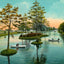 Pond in City Park New Orleans in 1908 Vintage Print (7 Sizes) - High Quality