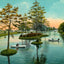 Pond in City Park New Orleans in 1908 Vintage Print (7 Sizes) - High Quality