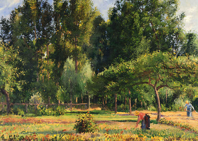 Poplars, Afternoon in Eragny Art Print 1899 by Camille Pissarro (6 Sizes)
