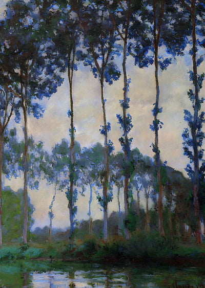 Poplars on the Banks of the River Epte, Overcast 1891 Monet Print (6 Sizes)
