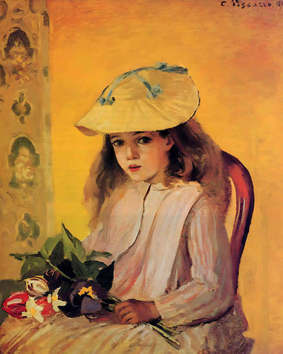 Portrait of Jeanne Painting by Camille Pissarro 8x10" Art Print - Restored