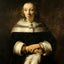 Portrait of a Lady with an Ostrich Feather Fan 1658 Rembrandt Print (6 Sizes)