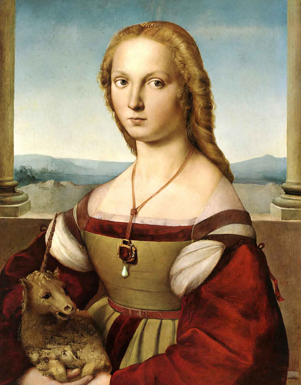 Portrait of a Lady with a Unicorn Fine Art Print 1506 by Raphael (6 Sizes)