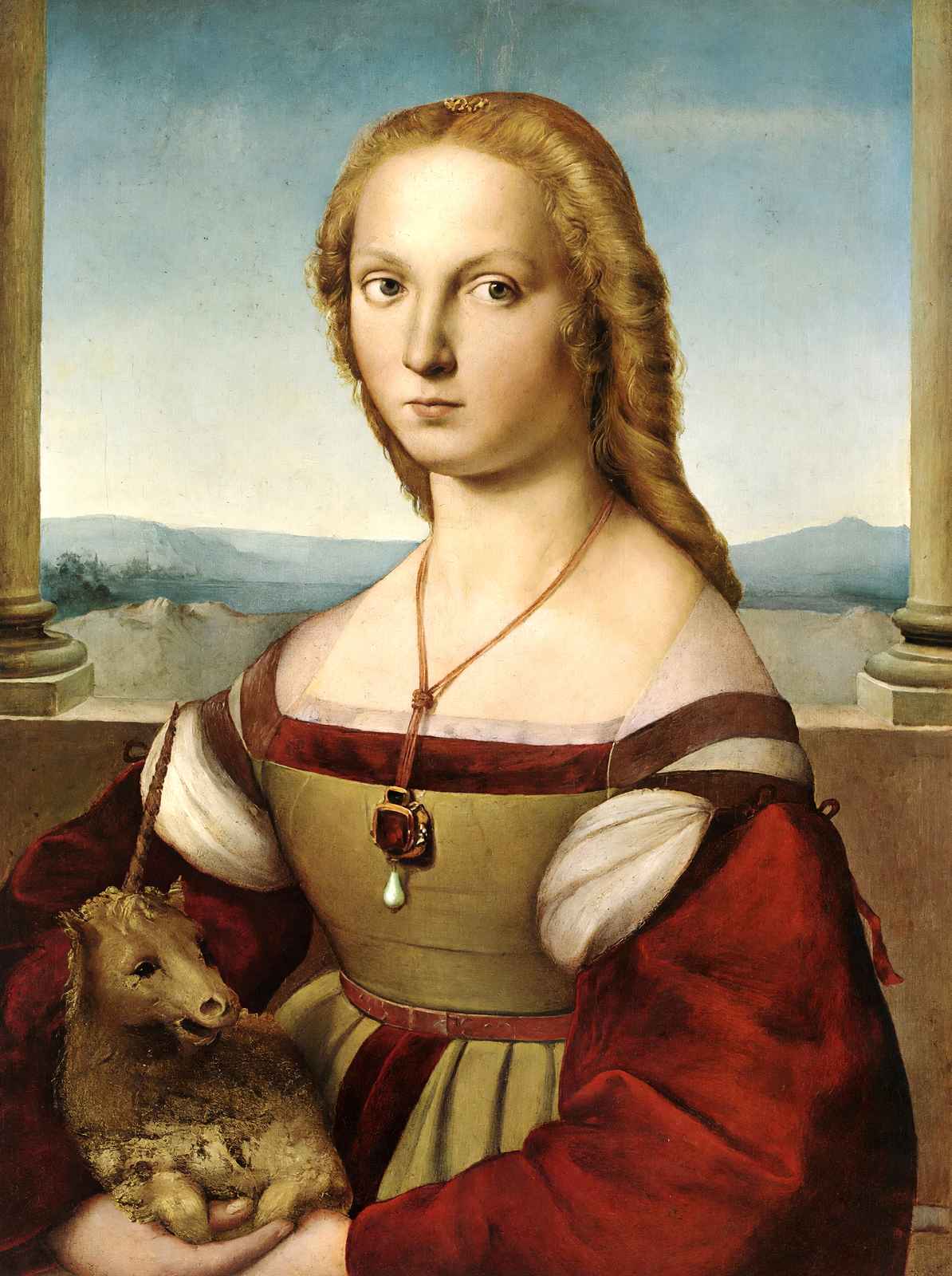 Portrait of a Lady with a Unicorn Fine Art Print 1506 by Raphael (6 Sizes)
