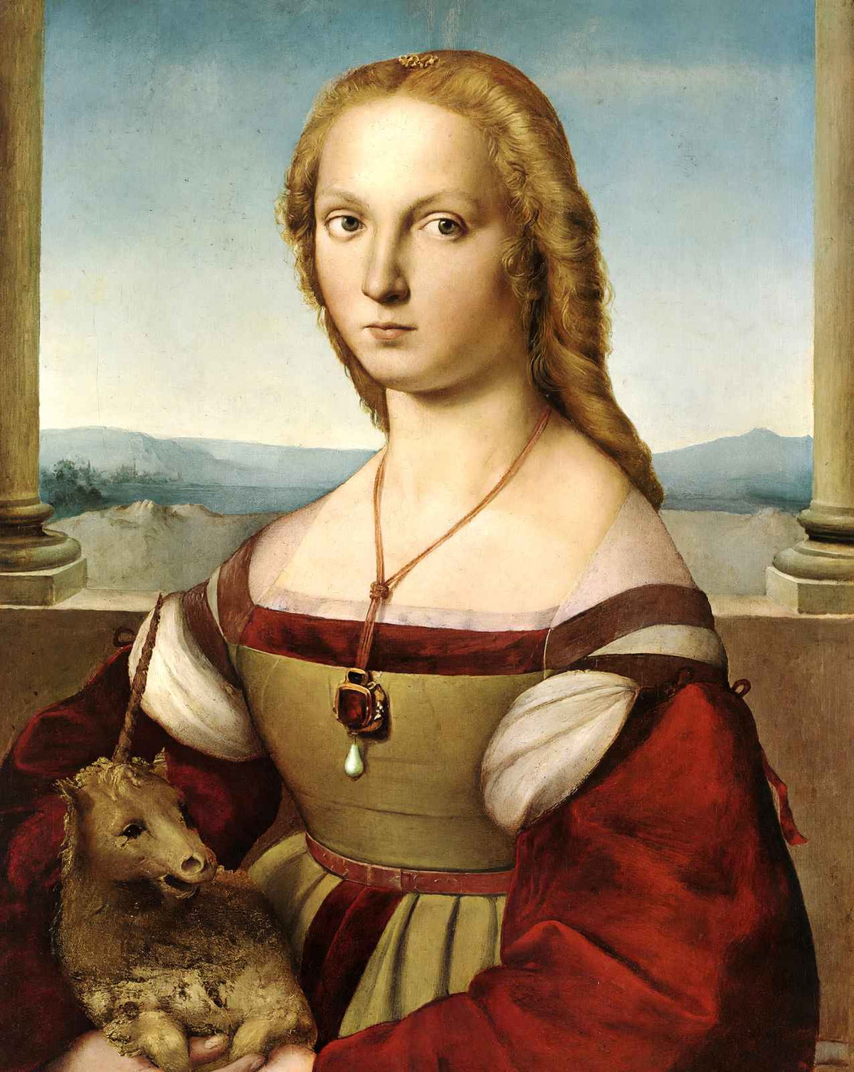 Portrait of a Lady with a Unicorn fine art print by Raphael (1506)