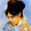 Portrait of Madame Claude Monet Art Print 1872 by Renoir (6 Sizes) - Restored