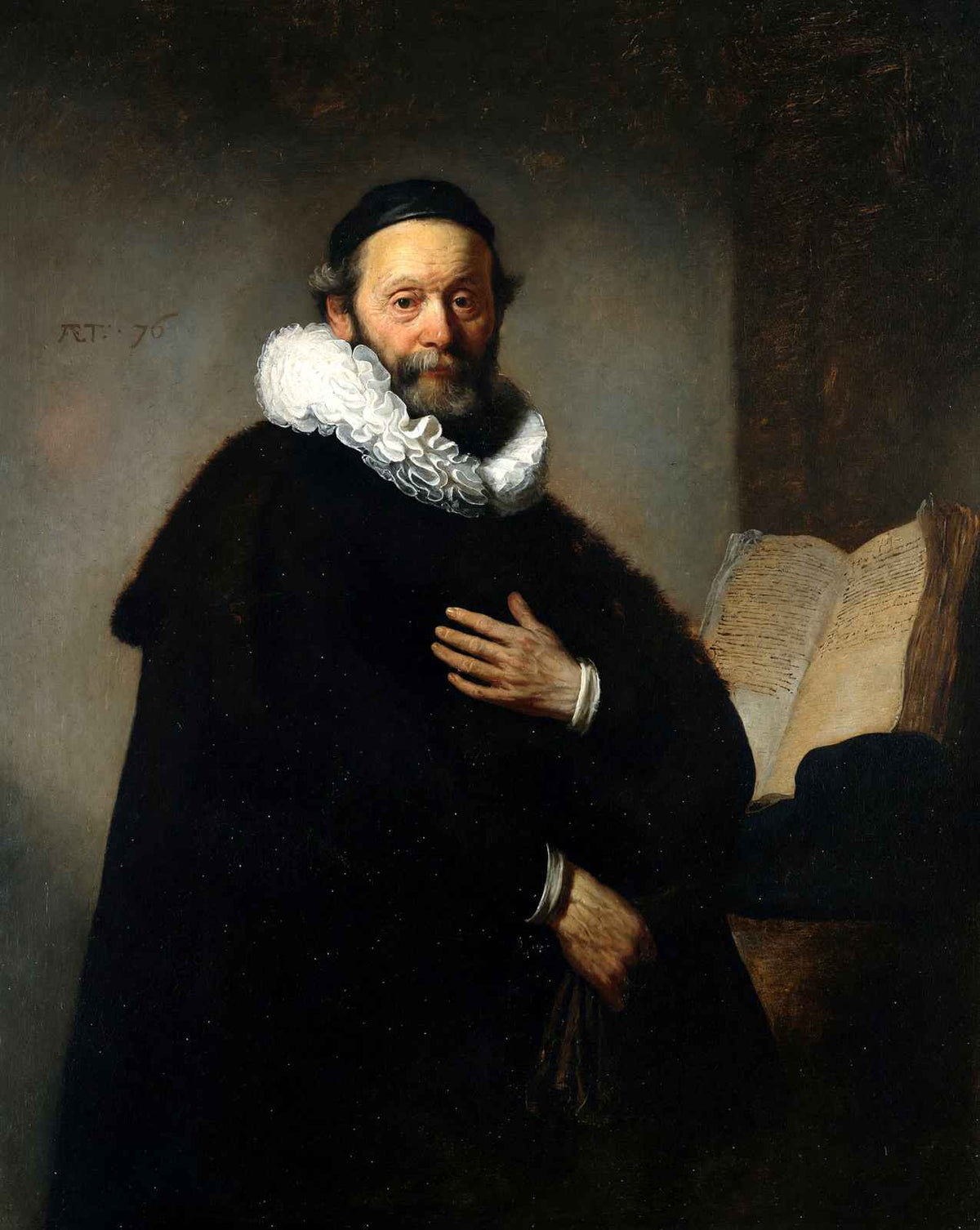 Portrait of Johannes Wtenbogaert fine art print by Rembrandt (1633)