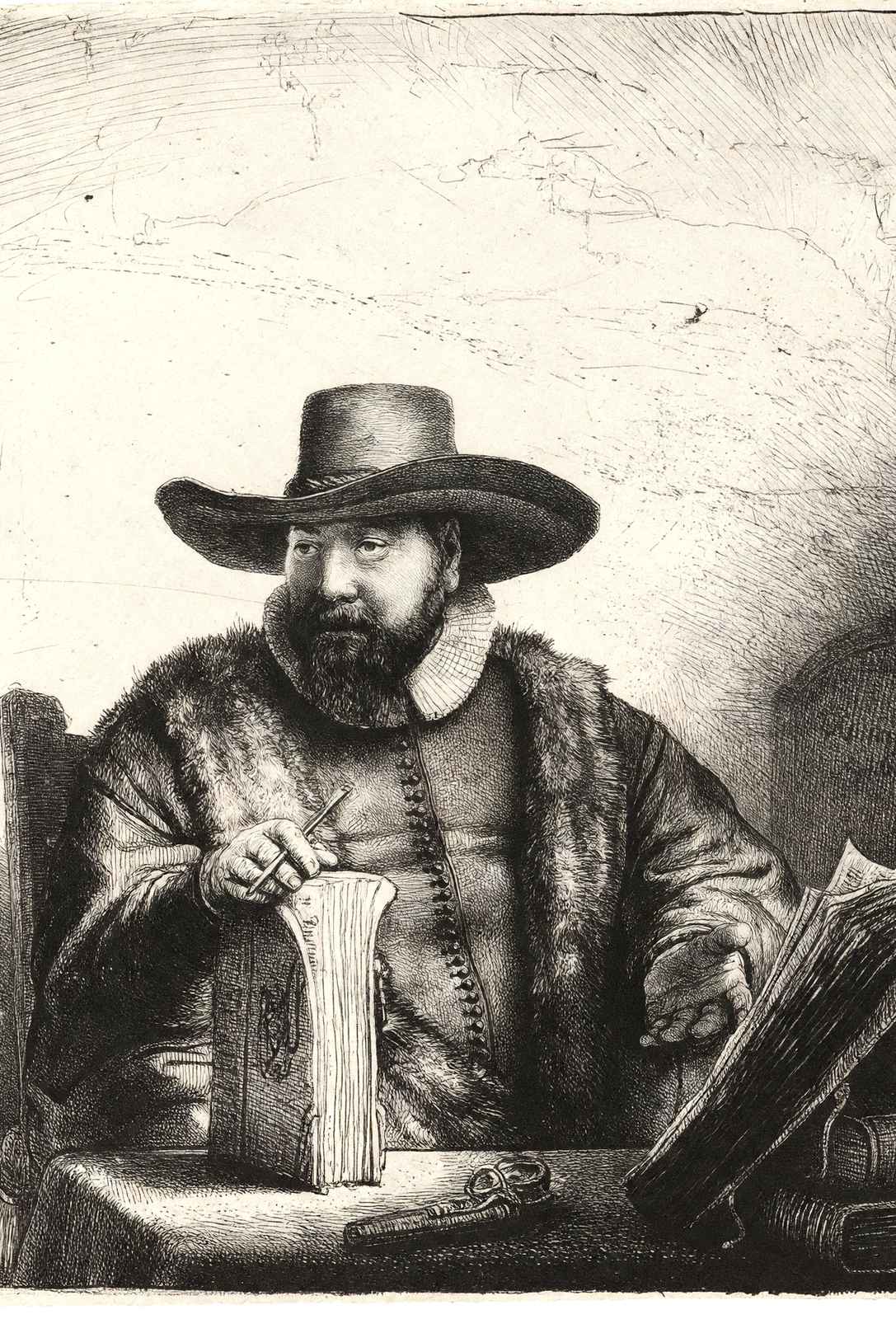 Portrait of Cornelis Claesz Fine Art Print 1640 Painting by Rembrandt (6 Sizes)