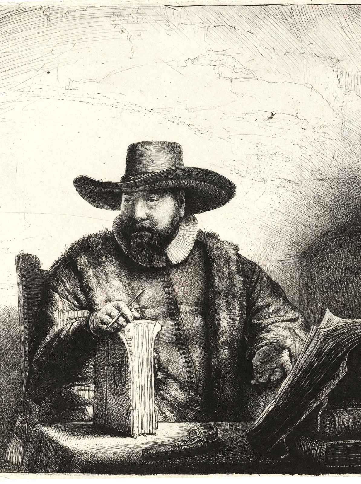 Portrait of Cornelis Claesz Fine Art Print 1640 Painting by Rembrandt (6 Sizes)