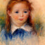 Portrait of a Little Girl painting print by Pierre-Auguste Renoir (1880)