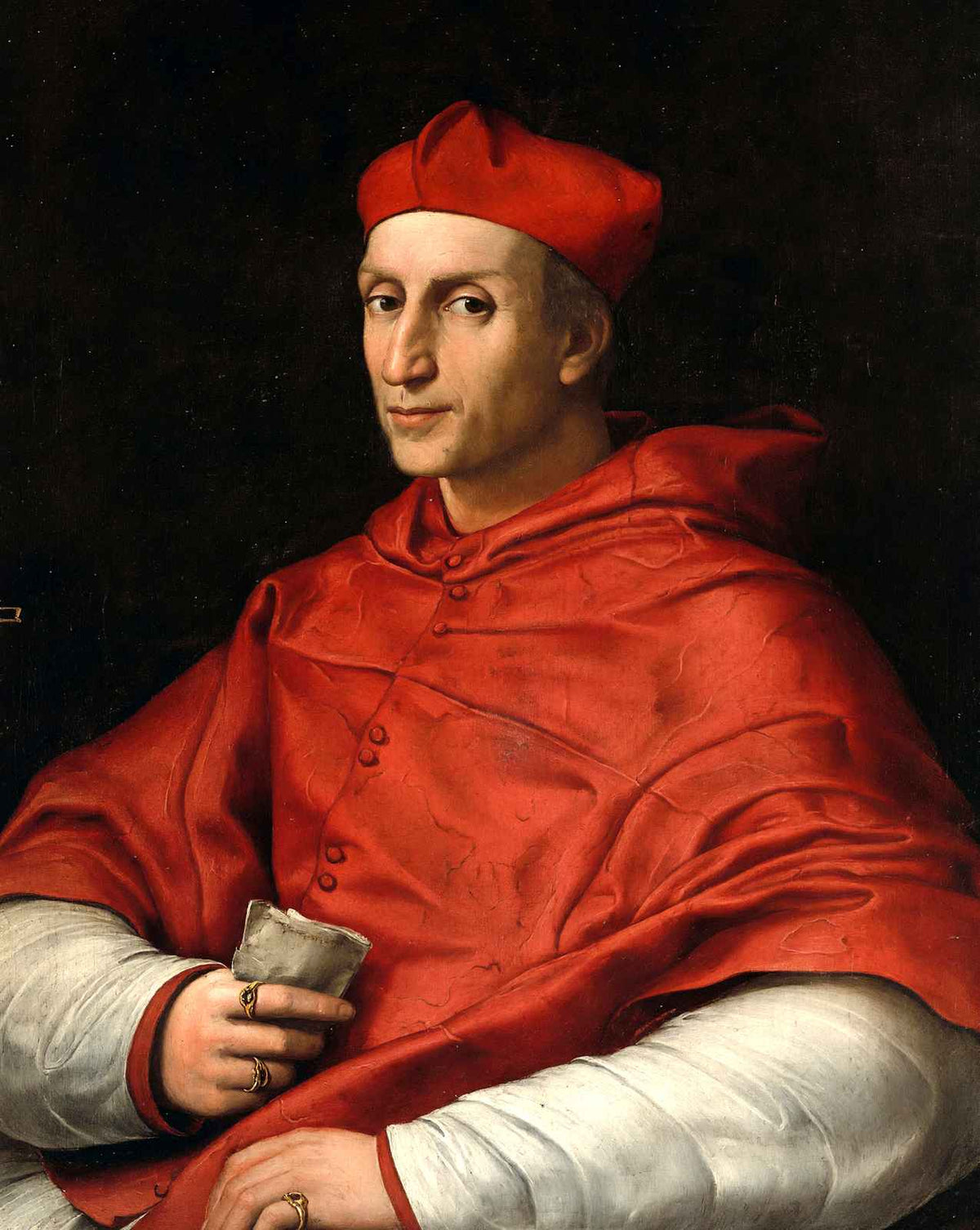 Portrait of Cardinal Dovizzi De Bibbiena painting print by Raphael (1516)